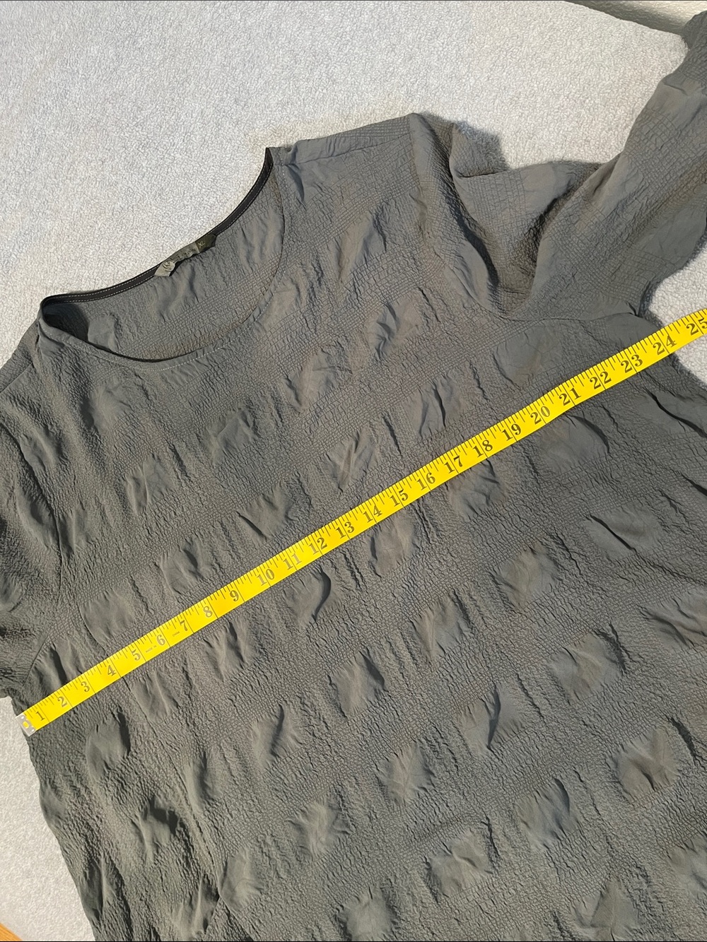 Chelet Et Ceci Tunic Top Lagenlook Boho Crinkle Textured Grunge Gray Avant Garde - Picture 5 of 11